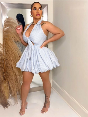 Sky Luxe Tie-Front Mini Dress